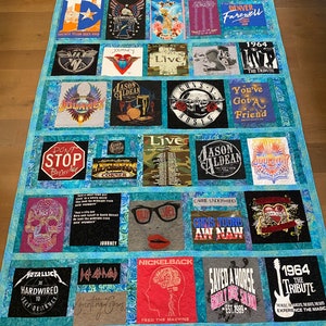 Handmade Memory Quilt from T-Shirts, Graduation Gift, Quilt from Clothing
