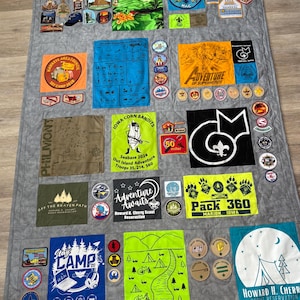 Handmade Boyscout Patch Display Quilt, Eagle Scout Memory Keepsake