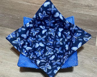 Blue Butterflies Soup Bowl Cozy