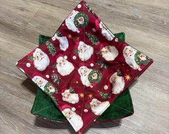 Christmas Santa Faces Bowl Cozy