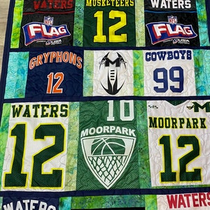 Quilt from Sports Jerseys, Quilt from T-shirts, Custom Memory Quilt