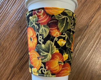 Thanksgiving Cup Sleeve / Fall Cup Sleeve/ Cup Cozy / Hot or Cold Coffee Cozy
