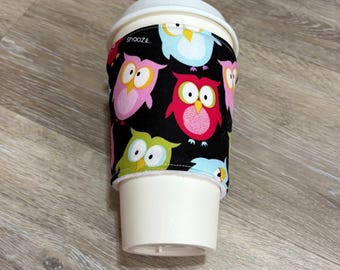 Colorful Owl Hot or Cold Cup Holder
