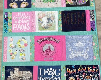 Custom T-Shirt Memory Quilt, Handmade Keepsake from Clothing