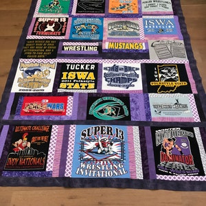 Handmade Memory Quilt from T-Shirts, Graduation Gift, Quilt from Clothing image 5