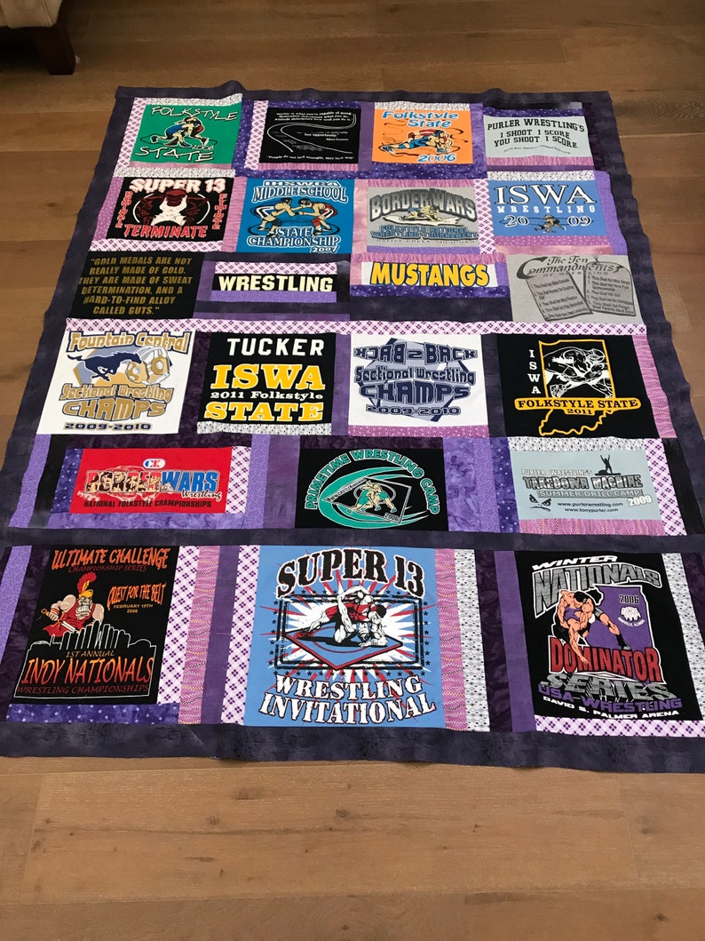 Handmade Memory Quilt from T-Shirts, Graduation Gift, Quilt from Clothing image 5