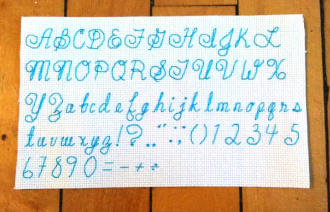 Cursive Back-stitch Alphabet - Etsy Australia