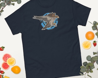 Falcon Graphic Tee: Heavyweight Cotton Bird of Prey Shirt