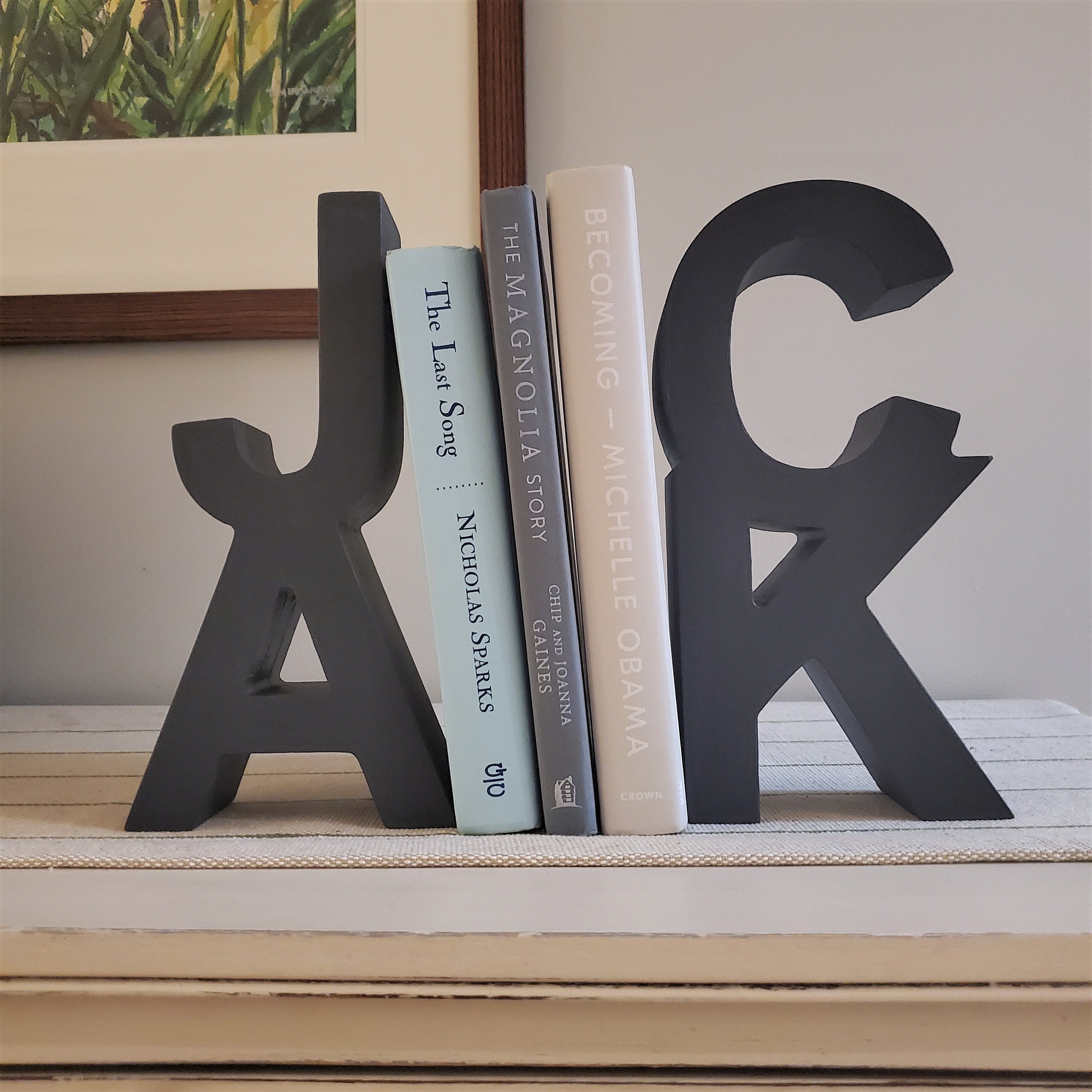 Stacked Name Bookends Etsy