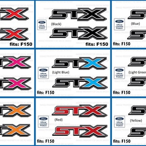 Ford F150 STX Decals Stickers (2015-2020) Set of 2 Officially Licensed - Fx
