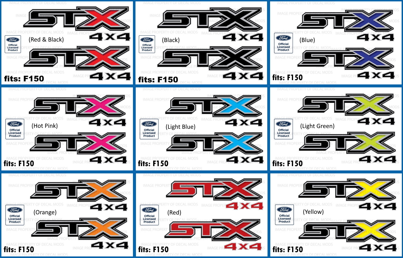 F150 STX 4X4 Decals Stickers (2015-2020) Set of 2 Officially Licensed ...