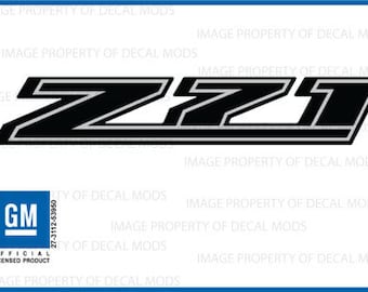Chevy Silverado & GMC Sierra Z71 Truck Black Blackout Stickers Decals - FBLK (2014-2017) Bedside (Set of 2) | FG4T1