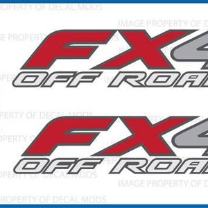 May include: Two red and gray vinyl decals with the text "FX4 OFF ROAD". The decals are officially licensed Ford products.