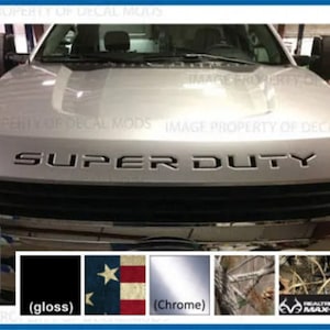 2017 - 2022 Ford SUPER DUTY Letter Inserts (thin) for Hood / Grille -Cx F250 F350 F450 Decals Stickers (Many Colors/Patterns Available)