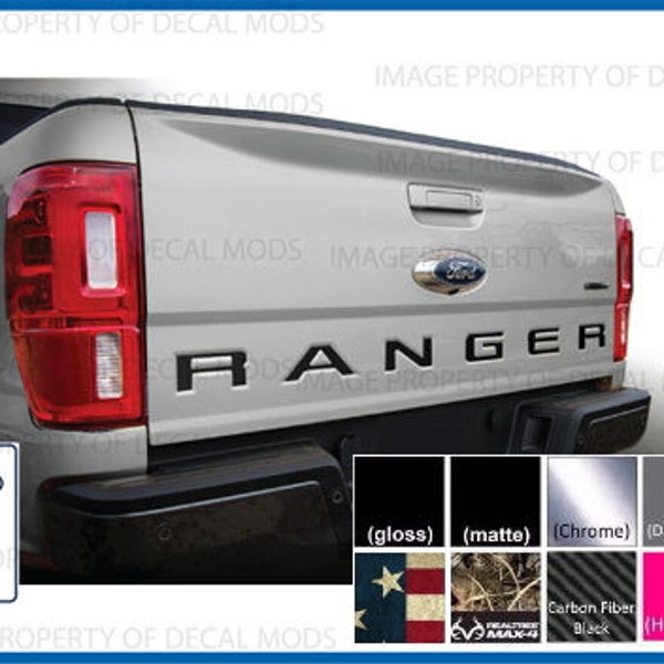 Ford RANGER Tailgate Letter Inserts Decals Stickers (Fits Tailgate Indent / Impression) 2019, 2020, 2021, 2022 Ranger - Cx