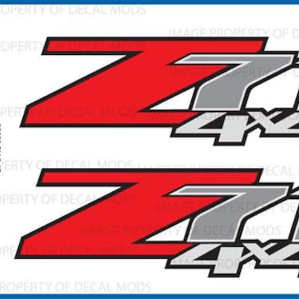 Chevy Silverado & GMC Sierra Z71 4x4 decals stickers -F (2007-2013) bed side 1500 2500 HD (set of 2)