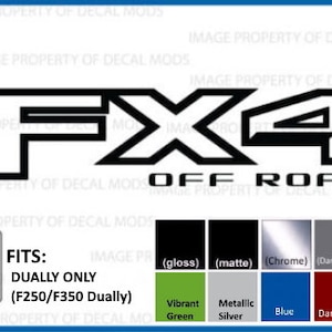 FX4 Offroad Decals Stickers for DUALLY Ford F350 / F450 (2017-2020) (Set of 2) Officially Licensed *DUALLY ONLY* 12&quot; x 3&quot;