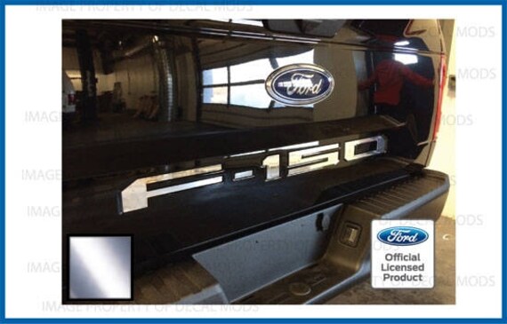 2017-2018 Ford F250 F350 F450 Super Duty Tailgate Decal Cut Chrome Mirror SILVER