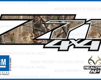 Chevy Silverado / GMC Sierra RealTree AP Z71 4x4 decals stickers -AP (2007-2013) bed side 1500 2500 hd (set of 2) | FG9A4