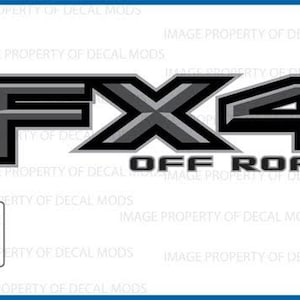 May include: Black and gray "FX4 OFF ROAD" decal with a Ford logo. This is an officially licensed product.