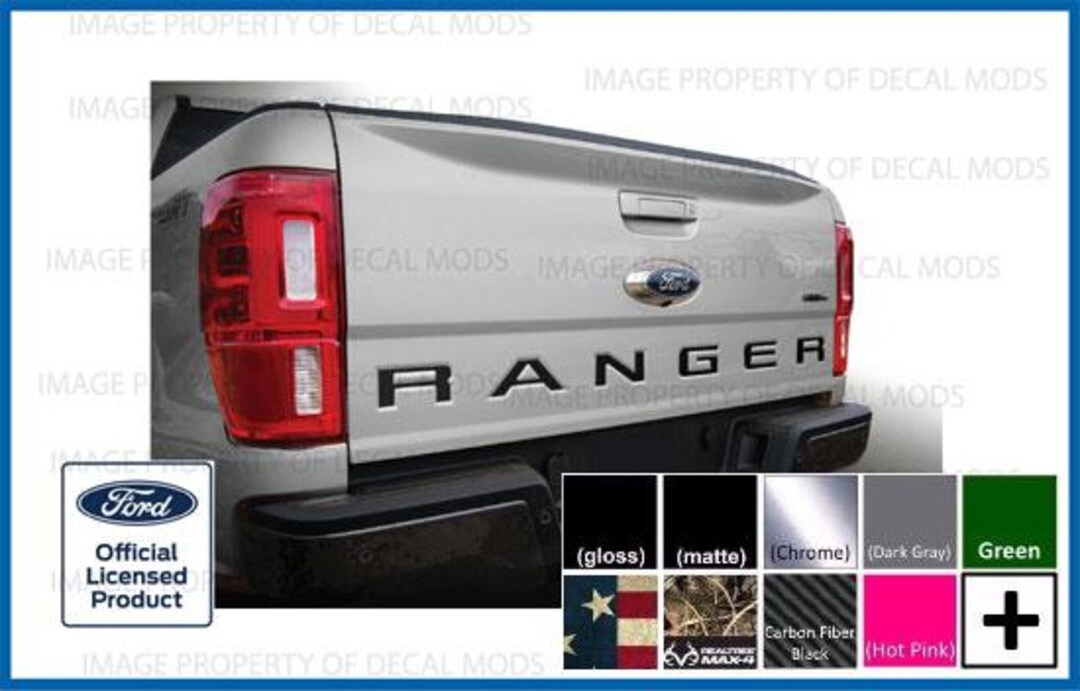 RANGER Tailgate Letter Inserts Decals Stickers (fits Tailgate Indent ...