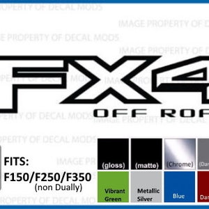 FX4 Offroad Decals Stickers for Ford F150 (2015-2020) (Set of 2) Officially Licensed also fits F250 F350 F450 (2017-2020) - *OUTLINE*