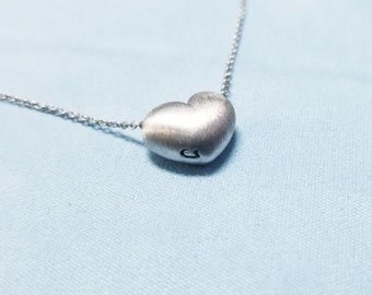 Petite Heart Pendant Silver pendant small pendant gold pendant minimalist pendant minimalist jewelry brushed pendant satin finish love