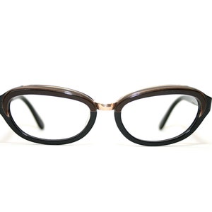 Montatura per occhiali da vista originali anni &#39;60, ovali dorati, occhiali da vista a forma di gatto, misura media 50-16-135, spedizione gratuita, nuovi, vecchi stock, regalo per lei, donna