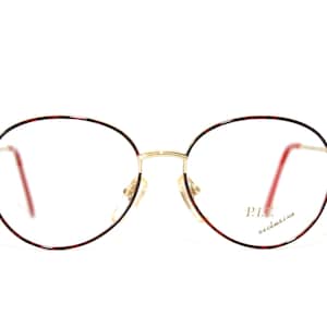 Lunettes rétro rondes 1980&#39;s Gold New Old Stock 80&#39;s Frame NOS Condition LIVRAISON GRATUITE FulVue Panto Medium Size College Student Nerd