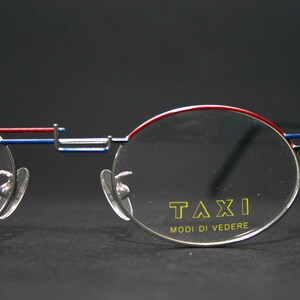 Creative Eyeglasses Frame 1990&#39;s Grey Red Green Oval Taxi SM 61 Art Design Frame 90&#39;s New Old Stock NOS Size 42-21-140 Casanova Asymetric