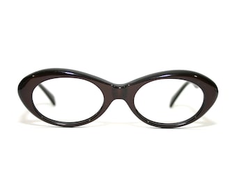 Neostyle 60&#39;s Cat Eye Glasses Zamira Black Burgundy Oval Eyeglasses Small Medium Size 48 46 -18 -135 FREE SHIPPING 1960&#39;s Pin Up Rockabilly