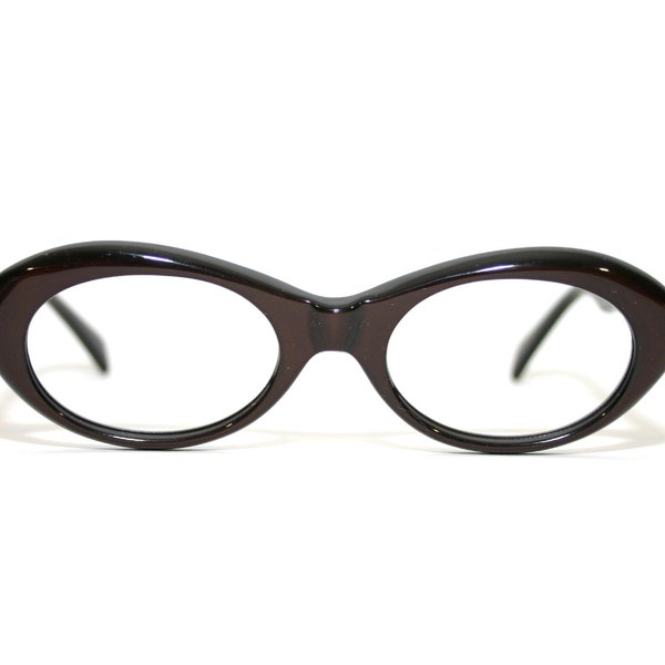 Neostyle 60's Cat Eye Glasses Zamira Black Burgundy Oval Eyeglasses Small Medium Size 48 46 -18 -135 FREE SHIPPING 1960's Pin Up Rockabilly