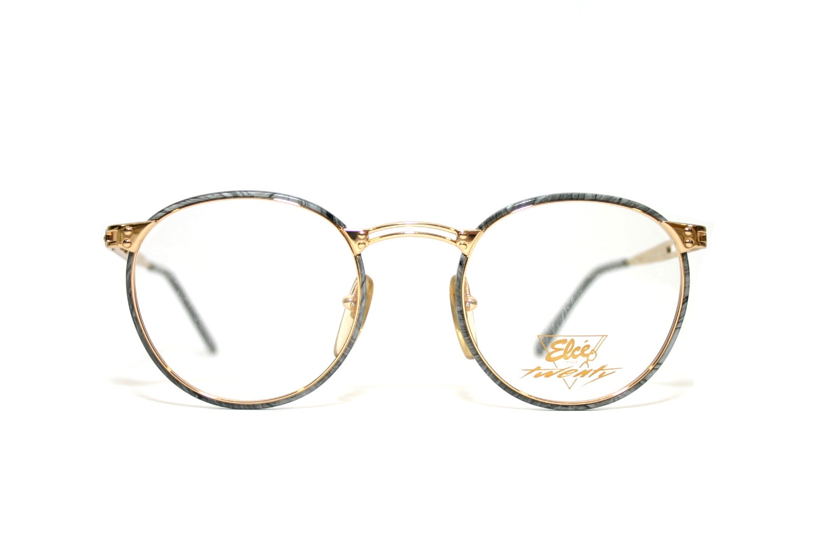 Eyeglasses Frame Gold 1980's Panto Retro New Old Stock NOS