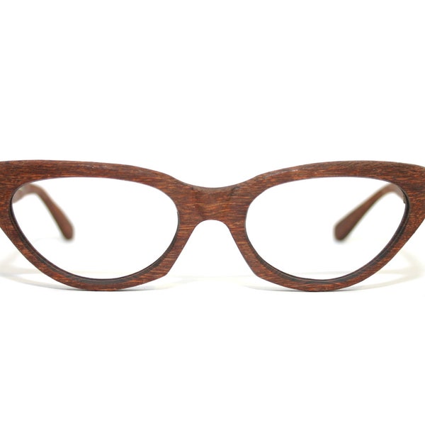 Neostyle 60's Cat Eye Glasses Frame Eyeglasses Wood Look Faux Woodie Medium 50-18-140 FREE SHIPPING 1960's Pin Up Rockabilly