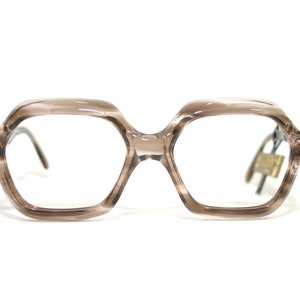 Lizon France Eyeglasses Vintage Thick Eye Glasses Grey 1970&#39;s 70&#39;s NEW Old Stock NOS Medium Small 50-48-20-18-130-135 Tortoise Horn Women