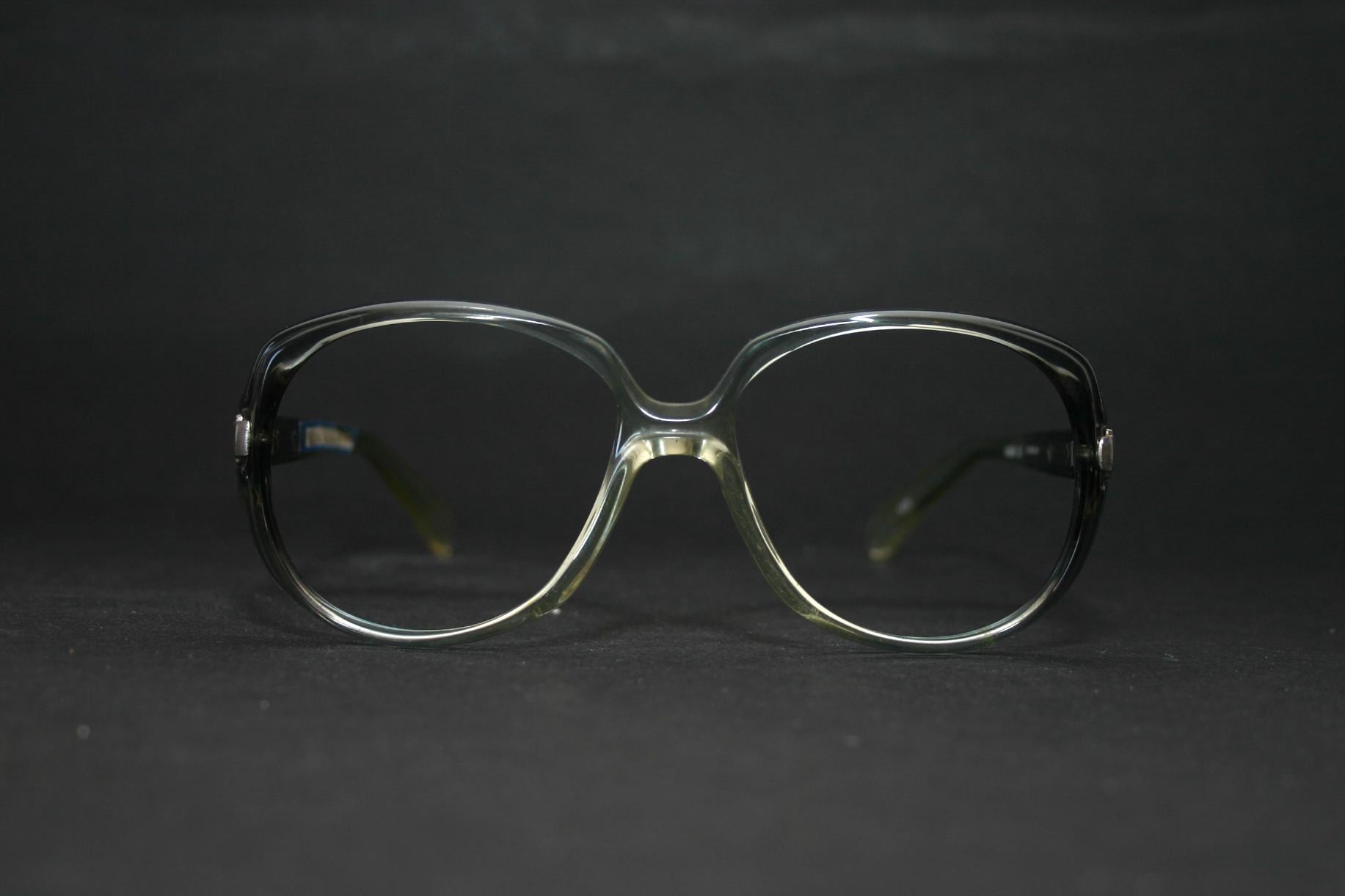 Vintage Rodenstock Eyeglasses: 1970s Mod Oval Frame, Transparent