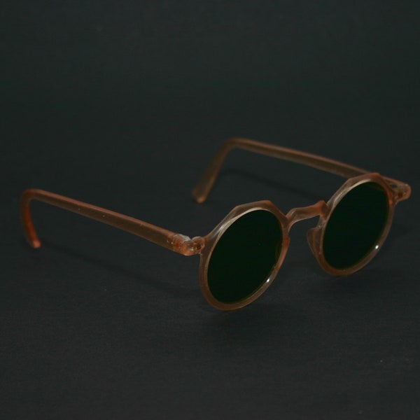 Antique Sunglasses 1940's Round Panto Medium Size 40-24-135 Free Shipping NEW Old Stock NOS Pink Green