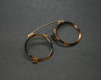 1800年代のアンティーク眼鏡、真鍮製オーバル型眼鏡フレーム、再現
