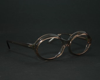 Lizon France Eyeglasses Beige Vintage Oval Eye Glasses 1970's 70's NEW Old Stock NOS FREE Shipping Medium 54-52-22-18-135 Women's