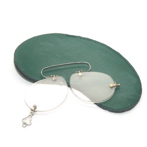 Vintage Oxford Pince Nez Eye Glasses Antique Tone Prince eyeglasse