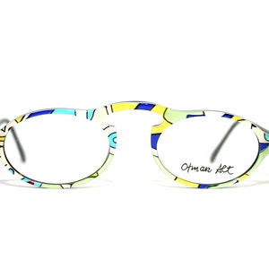 Design Eyeglasses Naive Happy Art Creative Oval Modern 80's 90's Otmar Alt FREE SHIPPING New Old Stock NOS Medium Large 50-21-140
