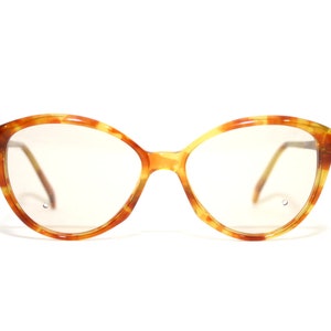 Eyeglasses by Lozza 1970&#39;s Brown Amber Cat Eye Butterfly Glasses Frame Medium Size 54-16-135 New Old Stock NOS Tortoise Shell Free Shipping