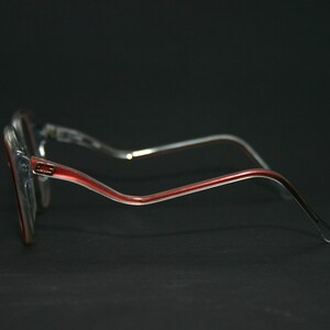 Happy Women's Eyeglasses Round Vintage Eye Glasses 1970's 70's New NOS Medium Size 50-18-140 Red Transparent image 3