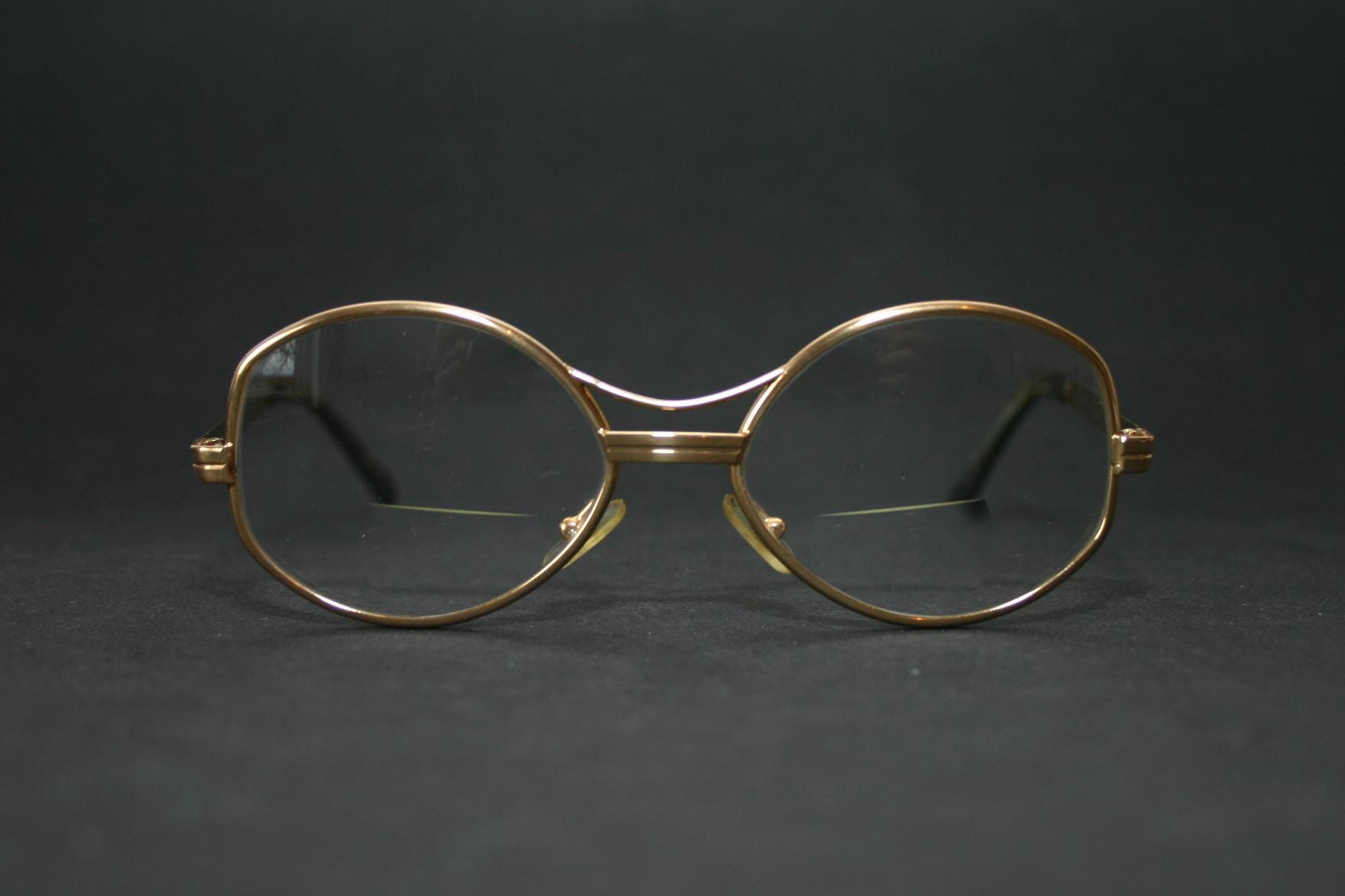 Amor Gold Filled Half Frame Glasses Vintage 1960s Made in France Says 18mm GF Amor France Gold Filled Eyeglasses, Square Aviator Frames - Etsy main image 4