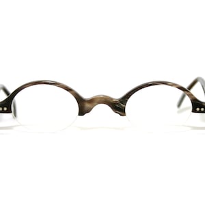 Monture de lunettes en corne naturelle fabriquée à la main en Allemagne Wollenweber ovale sans monture moyenne taille 38-27-140 NOUVEAU Livraison gratuite sur commande