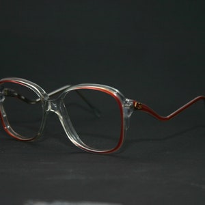 Happy Women's Eyeglasses Round Vintage Eye Glasses 1970's 70's New NOS Medium Size 50-18-140 Red Transparent image 1