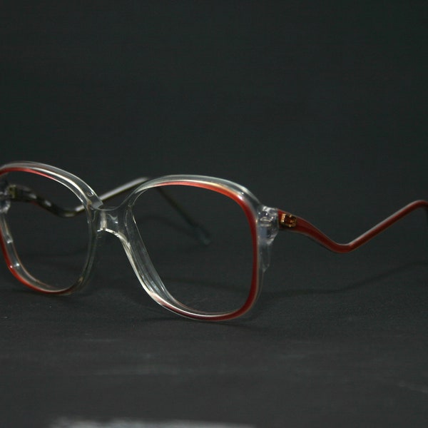 Happy Women's Eyeglasses Round Vintage Eye Glasses 1970's 70's New NOS Medium Size 50-18-140 Red Transparent