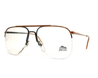 Tight Aviator Eyeglasses 80&#39;s Half Rimmed Rimless Wood Grain Eye Glasses Men&#39;s FREE shipping Rx Aviator 54 56 18 135 140 Small Medium Large