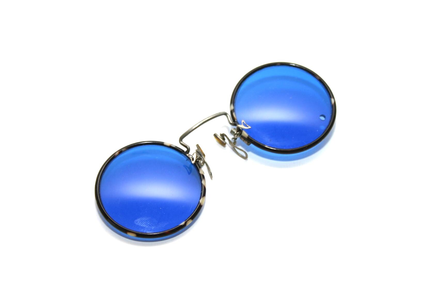 Quirky Pince Nez Antique Nose Pinch Nickel Metal Sunglasses