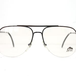Perfect Aviator Eyeglasses 80&#39;s Black Half Rimmed Rimless Eye Glasses Men&#39;s FREE shipping Rx Aviator 54 56 18 135 140 Small Medium Large